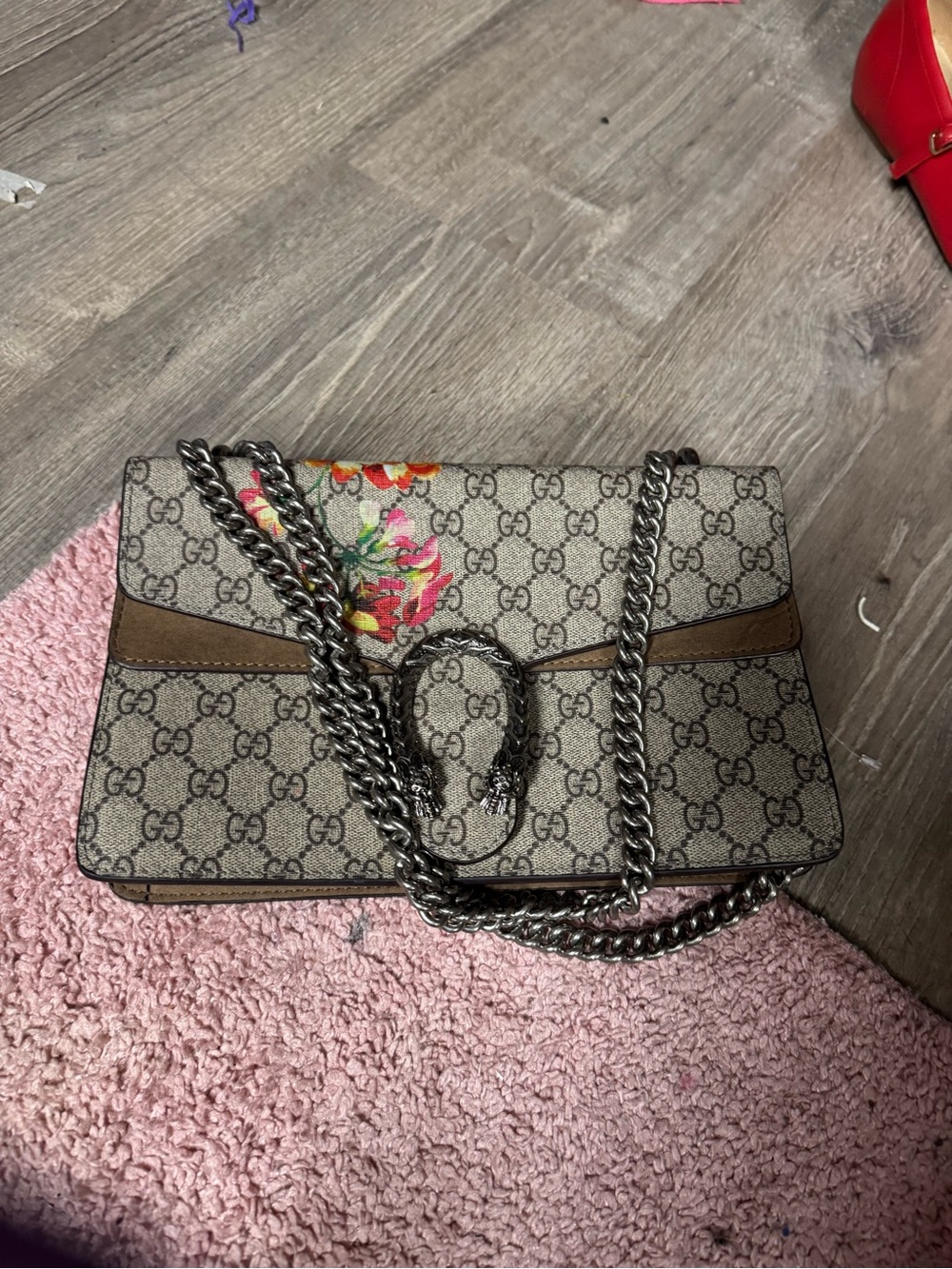 Floral beige bag